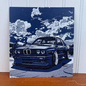 BMW E30 Wall Art, Wall Art, Hueforge Art Print, Textured Art